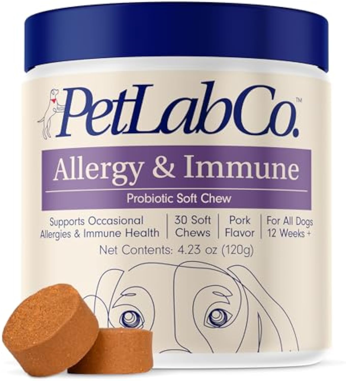PetLab Co. Allergy & Immune Probiotics for Dogs, Support Seasonal Allergies, Gut & Digestive Health